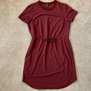 Eddie Bauer Maroon Dress Short Sleeve Size Medium